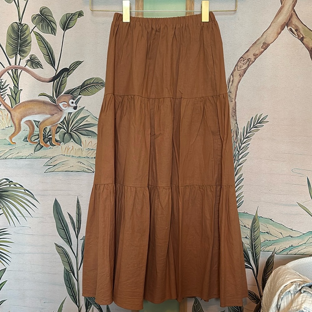 Brown linen skirt